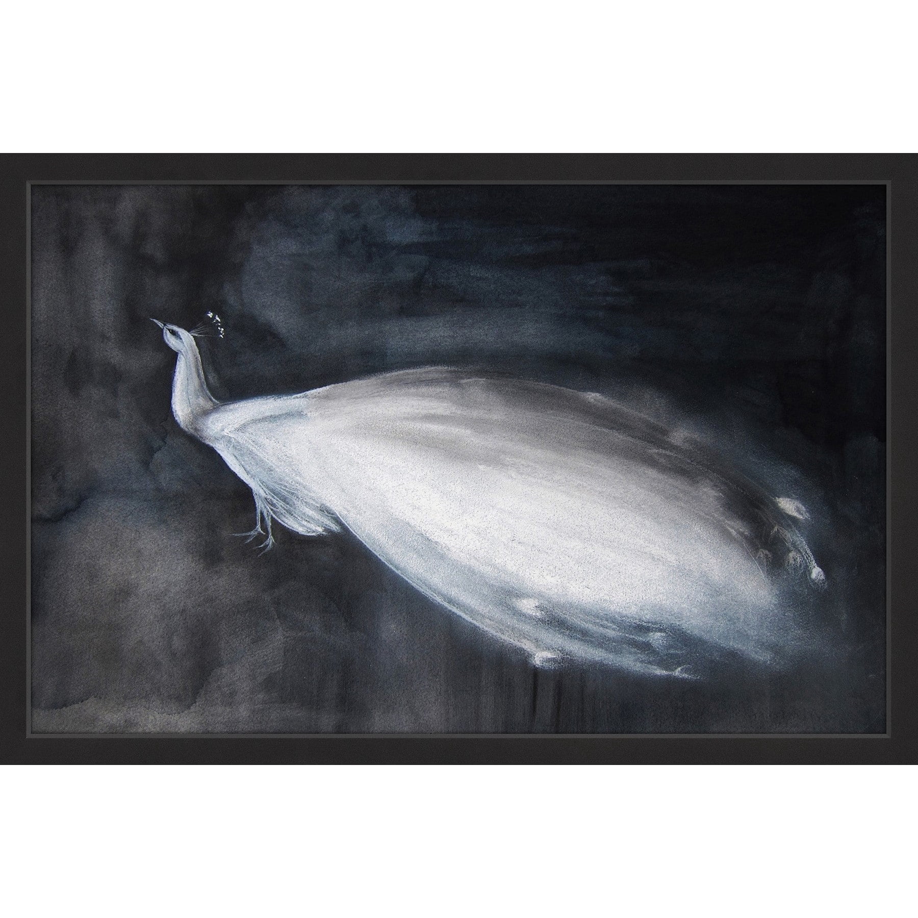 Marmont Hill "White Peacock" by Christine Lindstrom Framed Painting Print