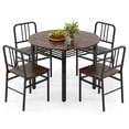 thumbnail image 2 of Costway 5-Piece Round Dining Table Set, Space-saving Dinette Table Set with Storage Shelf Rustic Brown + Black, 2 of 10