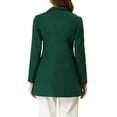 thumbnail image 3 of Unique Bargains Women's Turn Down Collar Buttoned Casual Mid-Long Winter Coat M Dark Green, 3 of 6