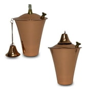 Kona Tabletop Oil Torch - Sophisticated Oil Lamp is Perfect as a Centerpiece or as Landscape Lighting - Easy Refill 32oz Bowl with Matching Snuffer and Fiberglass Wick, Set of 2 (Smooth Copper)