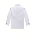 thumbnail image 3 of LEEYNEER Men‘s Chef Coat  Formal Long Sleeve Double Breasted Stand Collar Striped Coat For Kitchen Baking Chef Works In Restaurant, 3 of 3