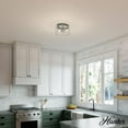 thumbnail image 3 of Hunter - Hartland 2-light Matte Silver, Medium Size Flush Mount Light, Dimmable, Casual Style, Round Shaped, for Bedrooms, Dining, Living Rooms - 19014, 3 of 8