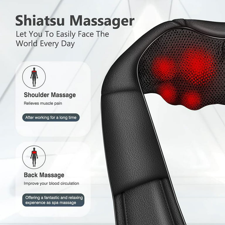 Shiatsu Neck and Back Massager with Soothing Heat, iKristin Electric Deep  Tissue 3D Kneading Massage Pillow for Shoulder, Leg, Body Muscle Pain