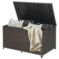 thumbnail image 1 of Costway 133 Gallon Patio Rattan Storage Deck Box Container Wheel Handle W/Liner, 1 of 10