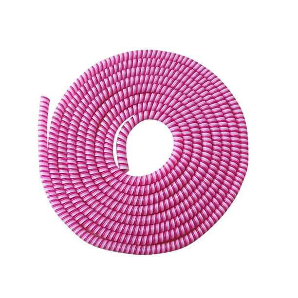 Protector de Cable USB Espiral Tricolor Gadget Collection Mx 1.4 mts Largo rosa