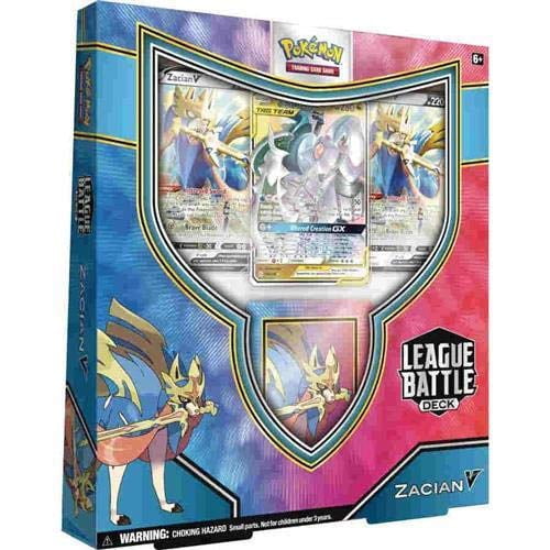 Mazo de batalla Pokémon Zacian V League, listo para jugar, 60 cartas