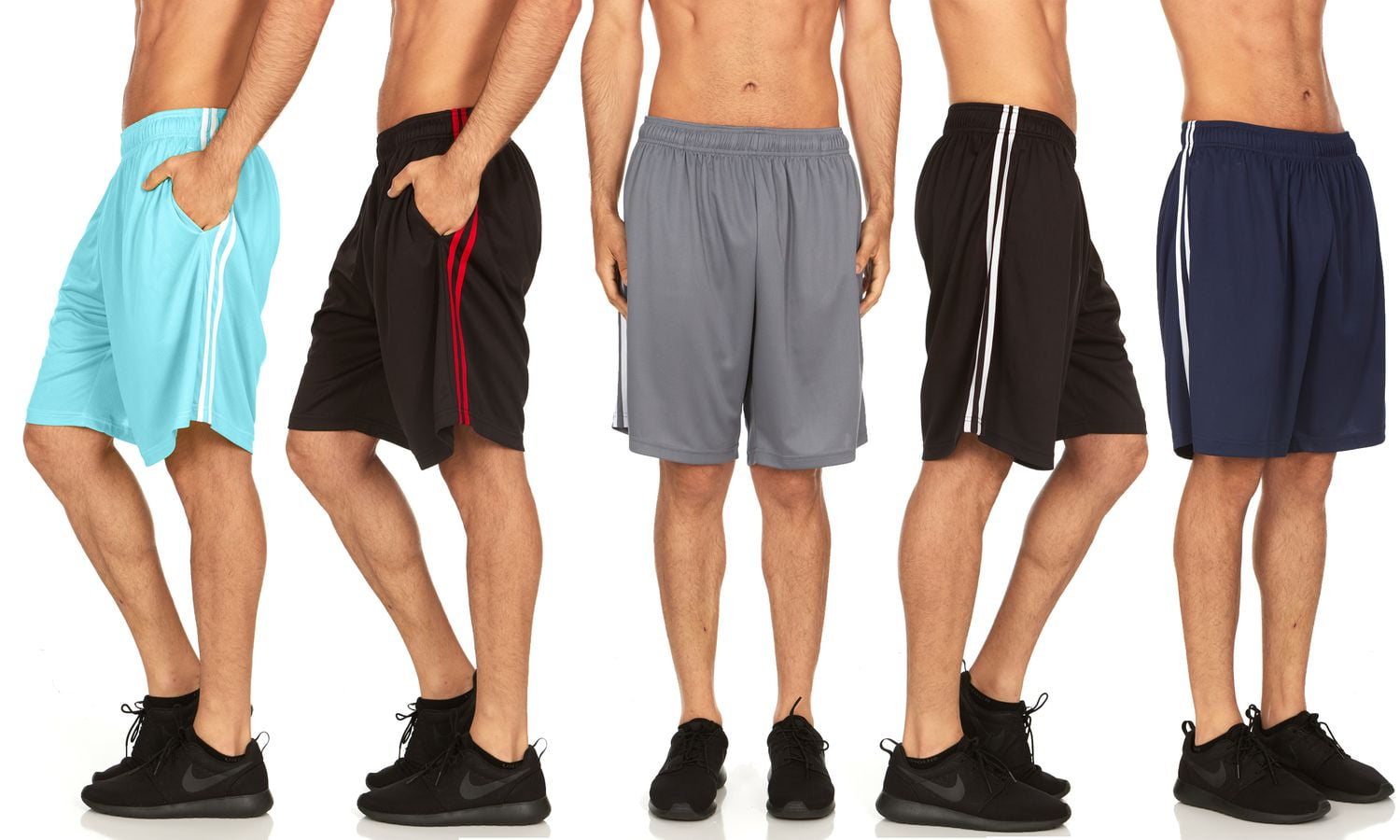 DARESAY Mens Mesh Shorts with Pockets 5Pack