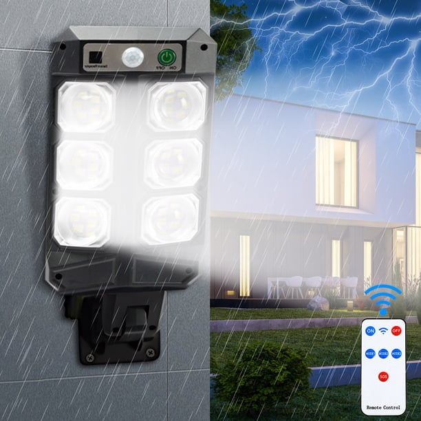 Ganfancp Farola Solar Humana Led Control Remoto Alumbrado Público Instalación Fija Patio Ofertas de La Semana 1*Lámpara Solar, 3*Tornillos, 3*Conectores de Plástico