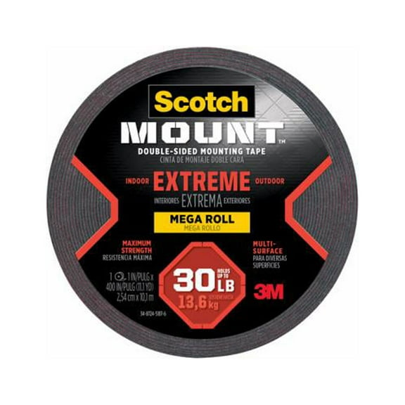 Scotch 414H-LONG-DC Extreme Mounting Tape, Double-Sided, 1-In. x 33.3-Ft. - Quantity 3