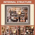 thumbnail image 4 of Kit Book Nook DROICC, rompecabezas de madera 3D con LED Lily Sewing Shop, 4 of 9