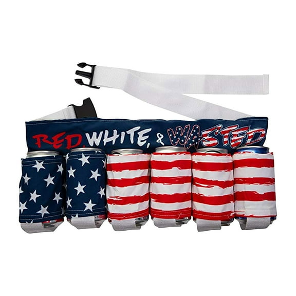 Vikakiooze Patriotic Decoration Independence Day Themed Drink Holder Beer Belt Creative Picnic Party Belt