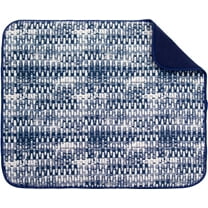 Kitchen Basics Microfiber Dish Drying Mat, 16"x18", Navy, Ikat