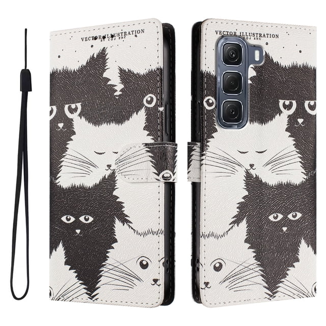 FOXDOCK Funda Tipo Cartera para infinix Hot 60 Pro 4G con Soporte y Correa – Diseño de Patrones Lindos