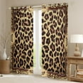 thumbnail image 2 of Manfei Brown Cheetah Print Black Out Curtains, Bohemian Damask Curtains Pack of 2 (42x63 Each), Chic Leopard Print Bedroom Curtains, Luxurious Home Decor, 2 of 6