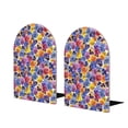 thumbnail image 2 of Picia The Garden Tricolor Pansy Flower Pattern Wood Bookends for Shelves,Non-slip Bookends, Heavy Duty Wooden Bookend Support,1 Pair, 2 of 8
