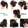 thumbnail image 6 of Clip in Hair Ponytail Extension Drawstring Curly Fake Pony Tail Clip Claw Short Ponytail Synthetic Heat Fabric Hair Piece Wavy High Pony Tails Hair Safe & Friendly for Women Girls Kids(16H613#), 6 of 7