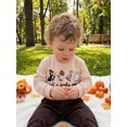 thumbnail image 4 of RUINIXCW Toddler Baby Boy Girl Halloween Sweatshirt Outfit Infant Fall Winter Clothes Pumpkin Ghost Letters Embroidery Crew Neck Pullover Shirts Tops, 4 of 10