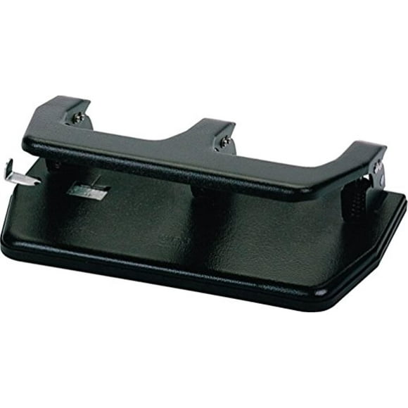 master mp3 20-sheet three-hole punch, oversized handle, 9/32-inch holes, steel, black