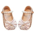 thumbnail image 4 of Otqutp Little Kid Nonslip&nbsp;Shoes Kids Girl Dress Shoes Toddler Princess Sparkly Pearl Ballet Shoes Little Girl Party Wedding School, 4 of 8