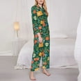 thumbnail image 4 of Kll Merry Christmas Print Women'S Long Sleeve Pajamas With Pants Sleepwear Loungewear 2 Set-X-Large, 4 of 9