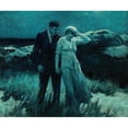 thumbnail image 2 of William Henry Dethlef Koerner 14x12 Black Ornate Wood Framed Double Matted Museum Art Print Titled: Moonlit Walk (1922), 2 of 5