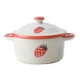 thumbnail image 1 of fastboy Colorful Ceramic Bowls Set For Vibrant Table Settings Suitable For All Occasions Steam Soup Bowl Strawberry, 1 of 6