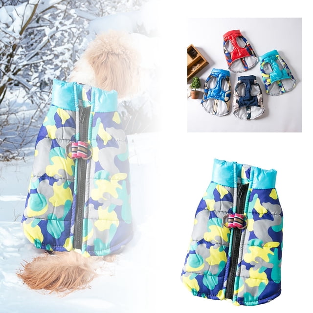 Thickened Polyester Winter Zipper Jacket Pet Costumes for Dogs and Cats - Festival Design and Comfort