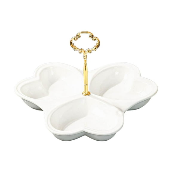 yotijay Divided Serving Tray Porcelain Dried Fruit Snack Tray for Sundries Nuts Home 19.5cmx17.5cm