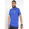 thumbnail image 2 of U.S. Polo Assn. Mens Slim Fit Short Sleeve Polo Shirt with Applique, Cobalt Blue/Yellow, Medium, 2 of 7