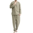thumbnail image 1 of INCERUN Men's 2Pcs Cotton Pajamas Set Tops Shorts Loungewear Nightwear Suits PJ Sleep Set, 1 of 12