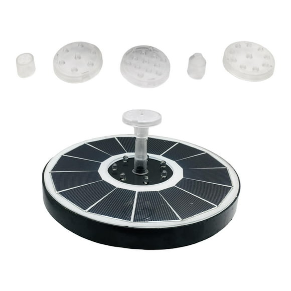 Upgrade Solar Fountains Bird Bath with 6 Different Nozzle Easy to Install Standing Decoration for Landscape Balcony Garden Backyard