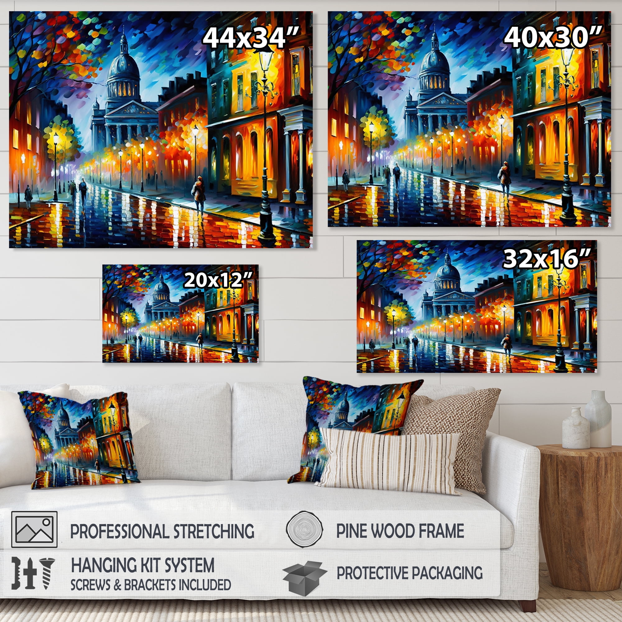 Designart Colorful Montreal City II Canvas Wall Art