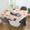 thumbnail image 2 of Yayeee Tablecloths 60" x 60" Rectangle Wrinkle Resistant Party Table Cover, Beige Christmas Santa, 2 of 8