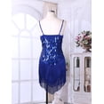 thumbnail image 4 of YONGHS Women's 1920s Cocktail Party Flapper Dress Sequin Tassel Latin Salsa Tango Dancewear Blue One_Size, 4 of 7