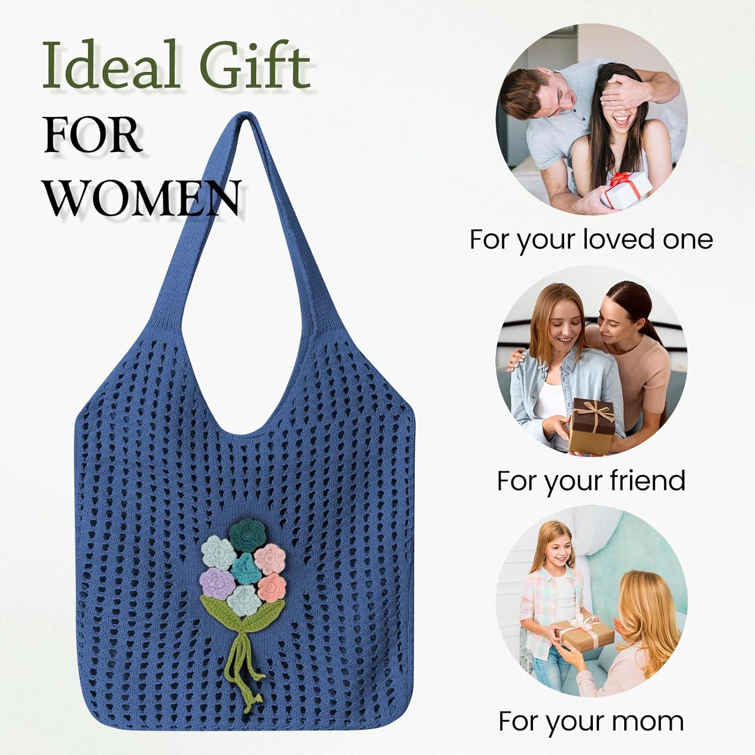 Crochet Mesh Beach Tote Shoulder Handbags Hobo for Women Summer Vacation Shoulder Bag Soft Y2k Purses for Travel
