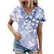 thumbnail image 2 of Fiudx Ofertas y Liquidaciones Top de Primavera/Verano de Manga Corta Informal de Moda con Cuello En V para Mujer, 2 of 4