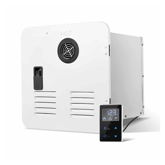 RV Tankless Water Heater, 42000 BTU Instant Hot Water Heater with Remote, 15x15" Door, LED Display, Low Pressure Start, Anti-Freeze Protection for Camper, Trailer, White