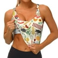 thumbnail image 3 of Picia Farm Sports Bra for Women,Padded Strappy Sports Bras Medium Support Yoga Bra with Removable Cups,Running Yoga Bra-Large, 3 of 9