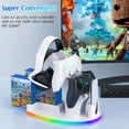 thumbnail image 4 of Game Controller Holder Headset Stand Compatible with Xbox PS5 PS4 Nintendo Switch Pro 2-Tier Colorful Controller Stand Gaming Accessories with 6-Games Organizer Headphone Holder, 4 of 7