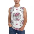 thumbnail image 2 of Lsque Cartoon Poodle Dog Print Men's Cotton Blend Sleeveless Muscle Shirts (S-3XL)- Moisture Wicking, Odor Protection, UPF 30+,XX-Large, 2 of 8