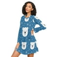 thumbnail image 3 of FORMRS Womens Long Sleeve Nightgowns Crew Neck Sleep Shirt Soft Pajamas Sizes S-3XL, Blue Polar Bear, 3 of 8
