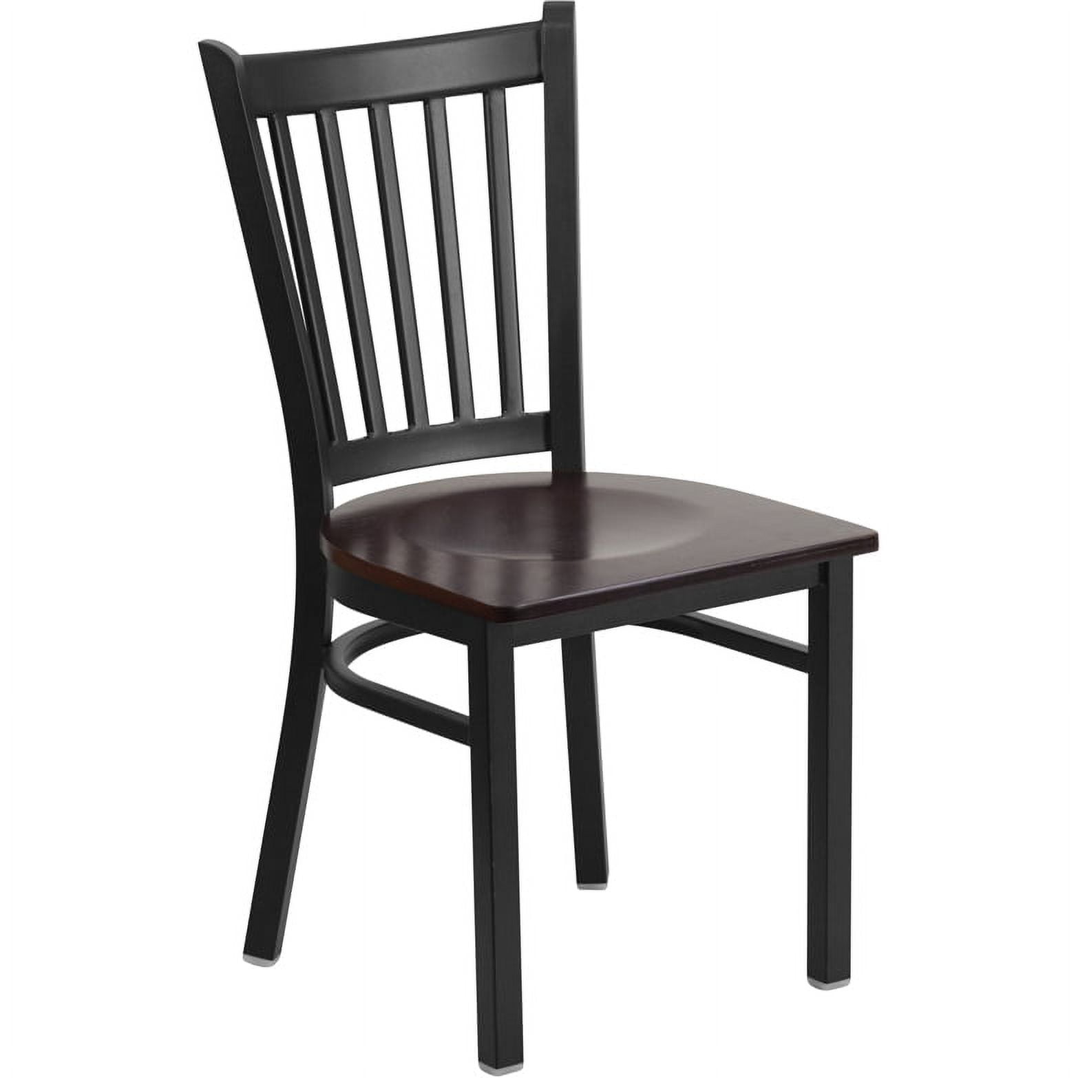 Flash Furniture HERCULES Series Black Vertical Back Metal Restaurant Chair - Black Vinyl Seat