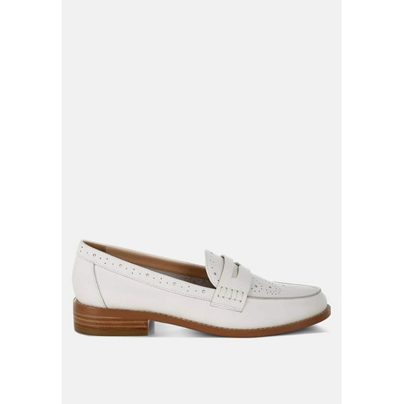 Clotilda Perforated Low Heel Loafers