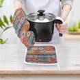 thumbnail image 4 of Colorful Vintage Seamless Pattern with Floral And Mandala Elements Oven Gloves And Pots Stand Set Oven Gloves And Pot Racks Pot Racks And Oven Gloves Set, 4 of 9