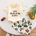 thumbnail image 2 of WhouRiu Boys Casual Outfits Short Sleeve Brother Letter Graphic Tees Shorts Sets Baby Summer Clothes, 2 of 4
