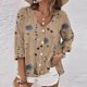 thumbnail image 1 of ICHUANYI Liquidación Blusa casual de manga larga de verano para mujer con cuello en V y estampado ICHUANYI WER2023082201198, 1 of 5