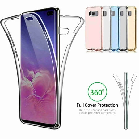 Dteck Case For Samsung Galaxy S10 Plus 6.4 inch, Ultra Thin Clear Case 360 Coverage Full Body Protective Shell Shockproof Front and Back Crystal Soft Silicone Rubber Case Cover, Clear
