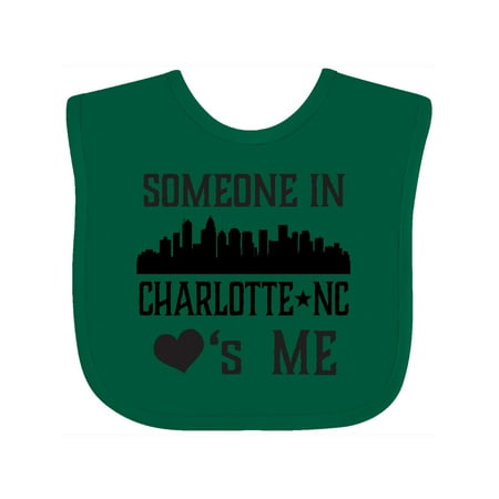 

Inktastic Charlotte North Carolina Someone Loves Me Gift Baby Boy or Baby Girl Bib