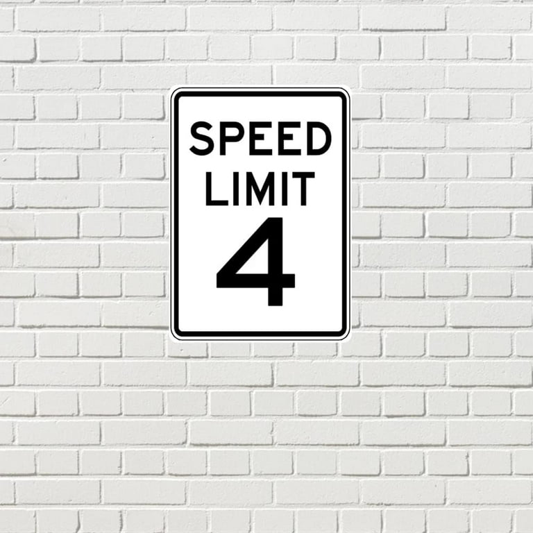 Speed Limit 4 Sign White Black Metal Sign Street Exit Sign 7.8x11