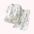 thumbnail image 4 of WRKEKC Kids Summer Outfits Seamless Round Neck Short Sleeve Pajama All Over Print Comfort Set for 6 Months-12 Years, 4 of 4